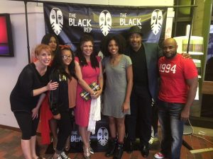 St. Louis cast, Playwrights managing director Joy Southers, actors Kevin Brown and Chrystal Bates, production team member Ashley Southers