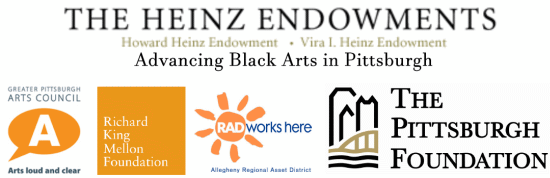 Sponsor logos: GPAC, Heinz, Pgh Foundation, RAD, RK Mellon Foundation, Advancing Black Arts in Pgh